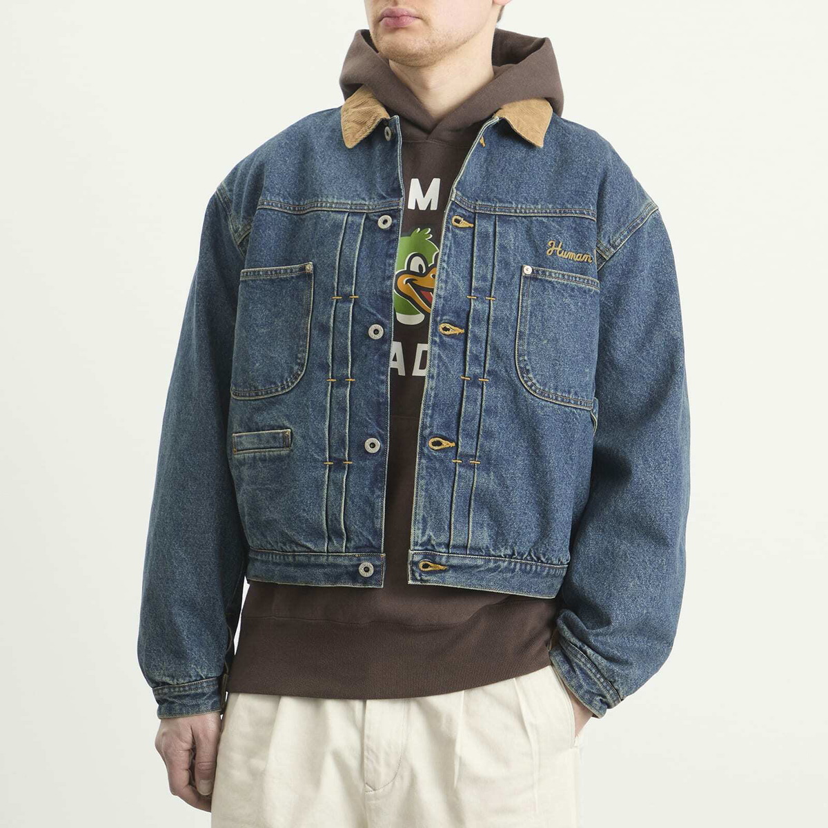 Human Made Men's Corduroy Collar Denim Jacket in Indigo