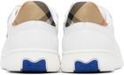 Burberry White Leather and Check Terrace Sneakers​