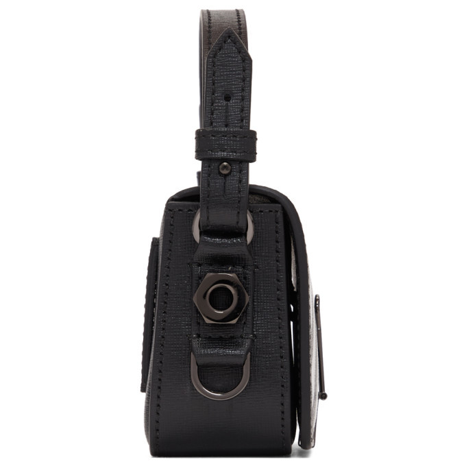 Off-White Black and White Diag Baby Flap Bag Off-White