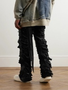DRKSHDW by Rick Owens - Geth Slim-Fit Straight-Leg Distressed Metallic Jeans - Black