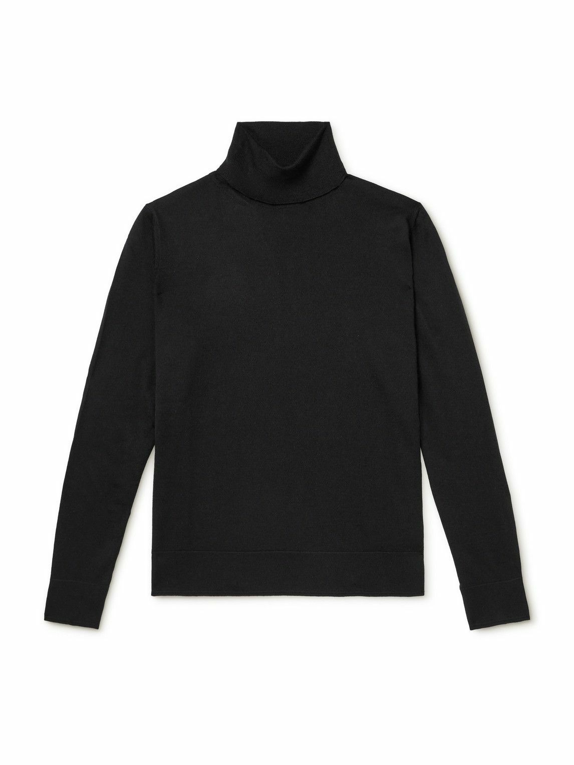 Canali - Cashmere, Wool and Silk-Blend Rollneck Sweater - Black