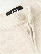 A.P.C. - Jean Straight-Leg Cotton and Linen-Blend Corduroy Trousers - Neutrals