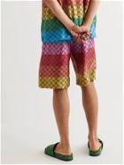 GUCCI - Wide-Leg Mid-Length Striped Logo-Print Swim Shorts - Multi
