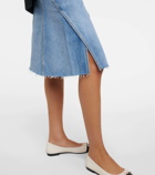 Tory Burch Deconstructed denim midi skirt