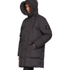 Stone Island Grey Down Hooded Coat