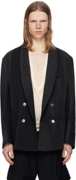 JiyongKim Black Sun-Bleached Tailored Blazer