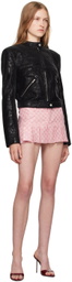 MISBHV Black Quilted Faux-Leather Jacket