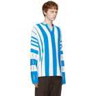 Kiko Kostadinov Blue and White Striped Hydra Sweater