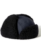 A Kind Of Guise - Khoni Virgin Wool-Blend and Faux Shearling Trapper Hat - Blue