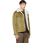 Maison Kitsune Tan Corduroy Trucker Jacket