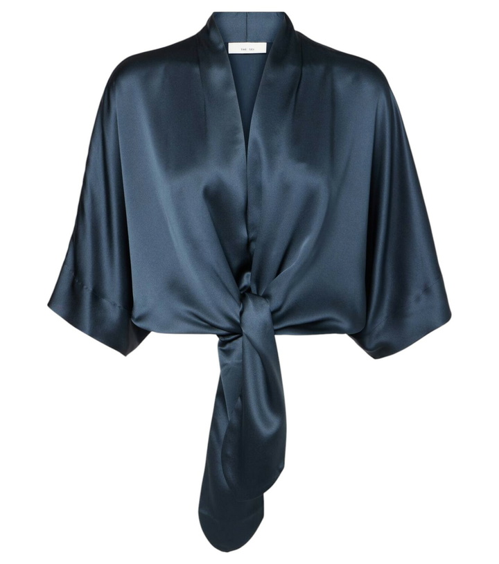Photo: The Sei Gathered silk satin blouse