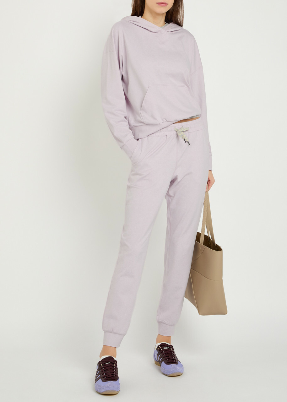 Vuori Halo Modern Hooded Stretch-jersey Sweatshirt Lilac