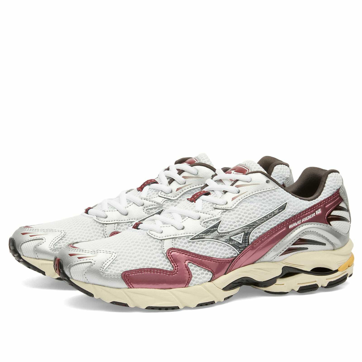 Mizuno WAVE RIDER 10 "SPORT" Sneaker in White/Black Sand/Syrah