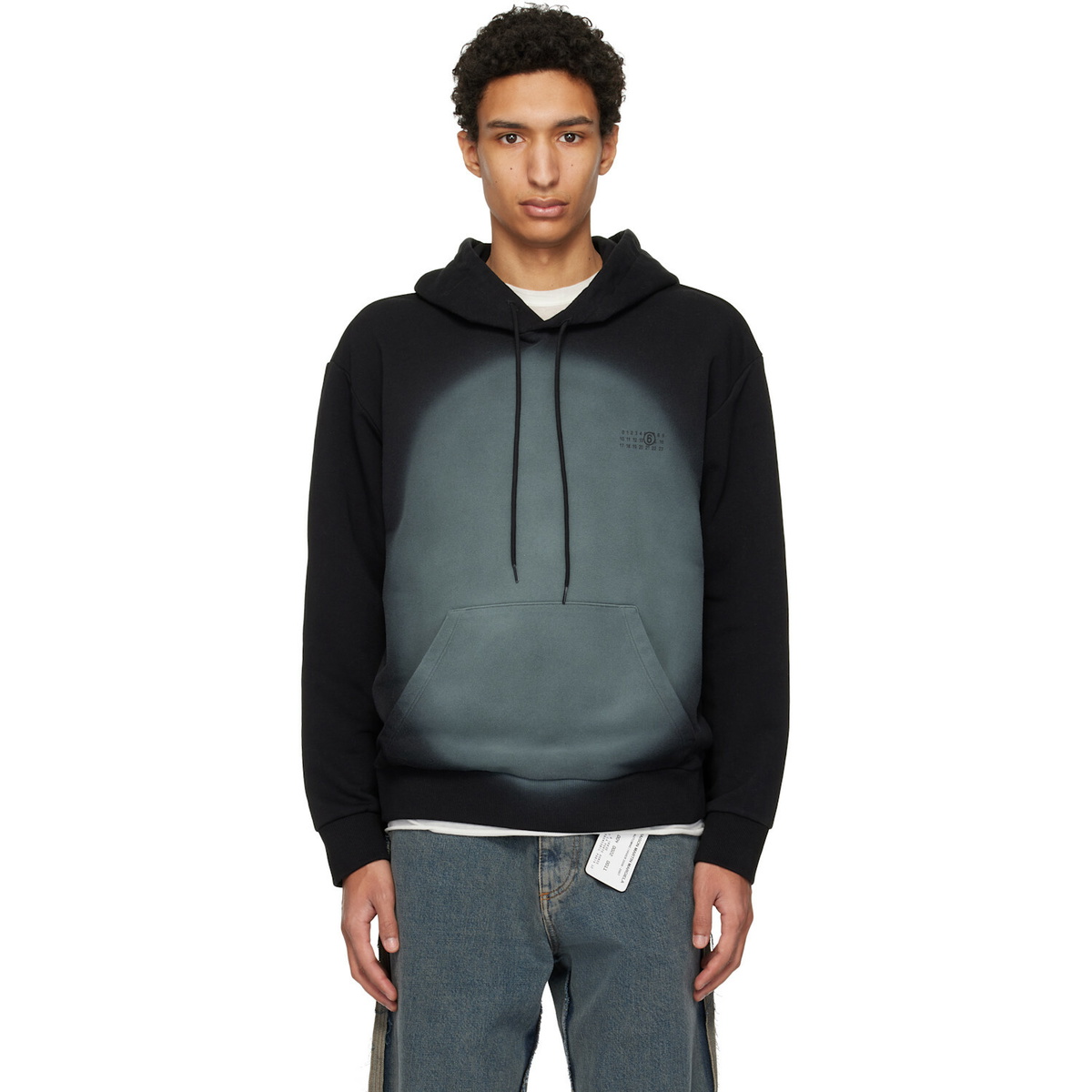 MM6 Maison Margiela Black Spray Print Hoodie
