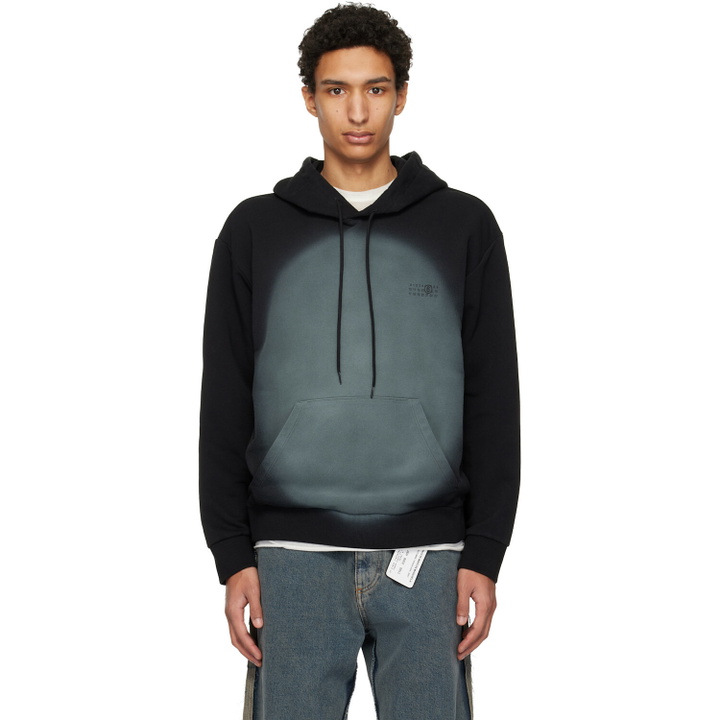 Photo: MM6 Maison Margiela Black Spray Print Hoodie