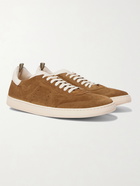 OFFICINE CREATIVE - Kombo Leather-Trimmed Suede Sneakers - Brown