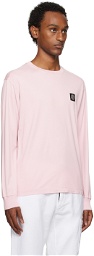 Stone Island Pink Patch Long Sleeve T-Shirt