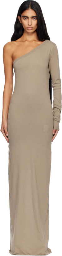 Photo: Rick Owens DRKSHDW Taupe Concordians Ziggy Maxi Dress