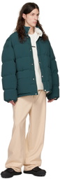 Jil Sander Green Funnel Neck Down Jacket