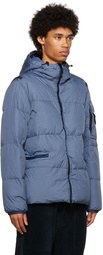 Stone Island Blue Crinkle Rep Down Jacket