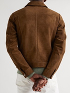 TOM FORD - Slim-Fit Suede Field Jacket - Brown