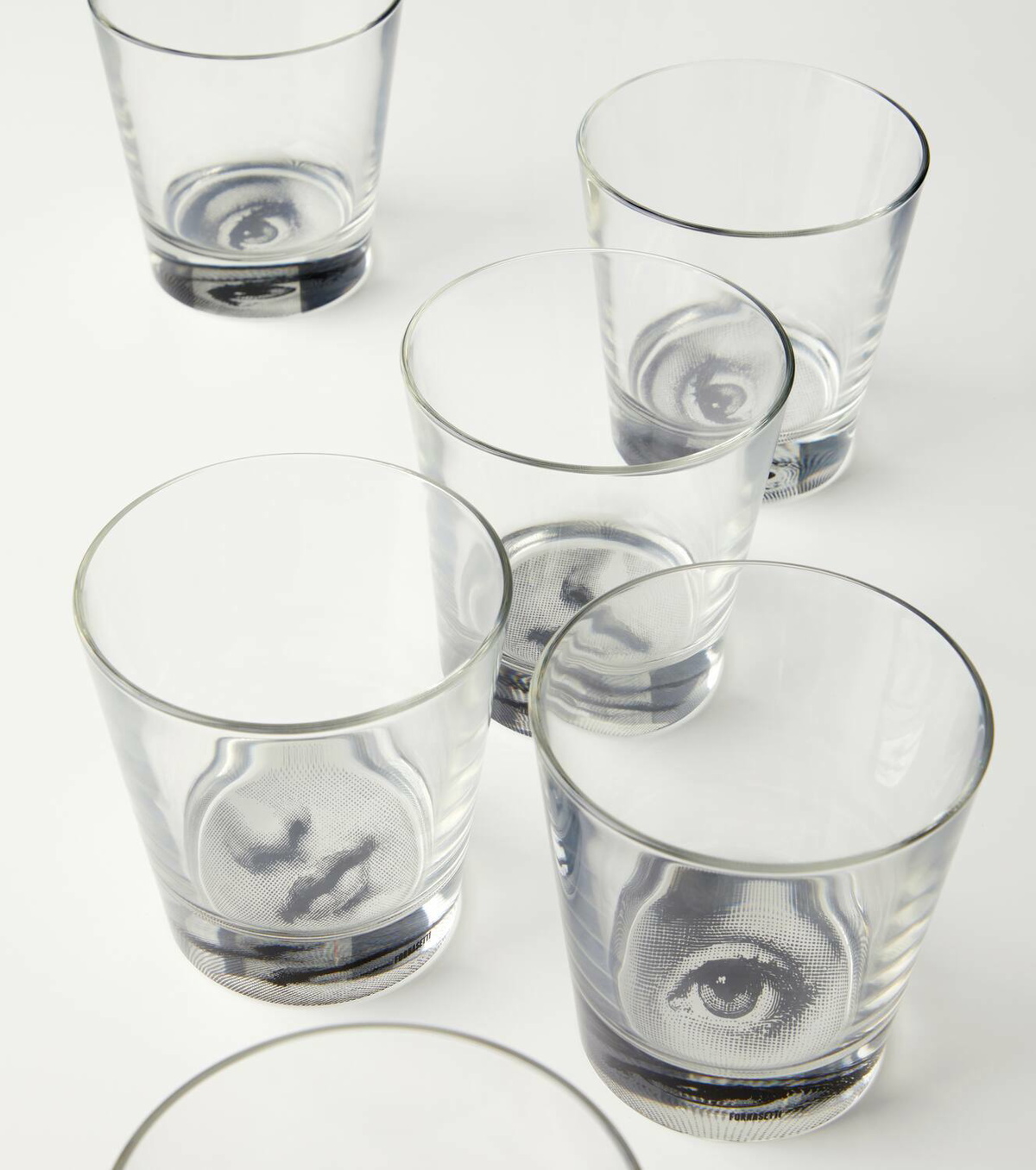 Fornasetti Occhio e Bocca set of 6 glasses