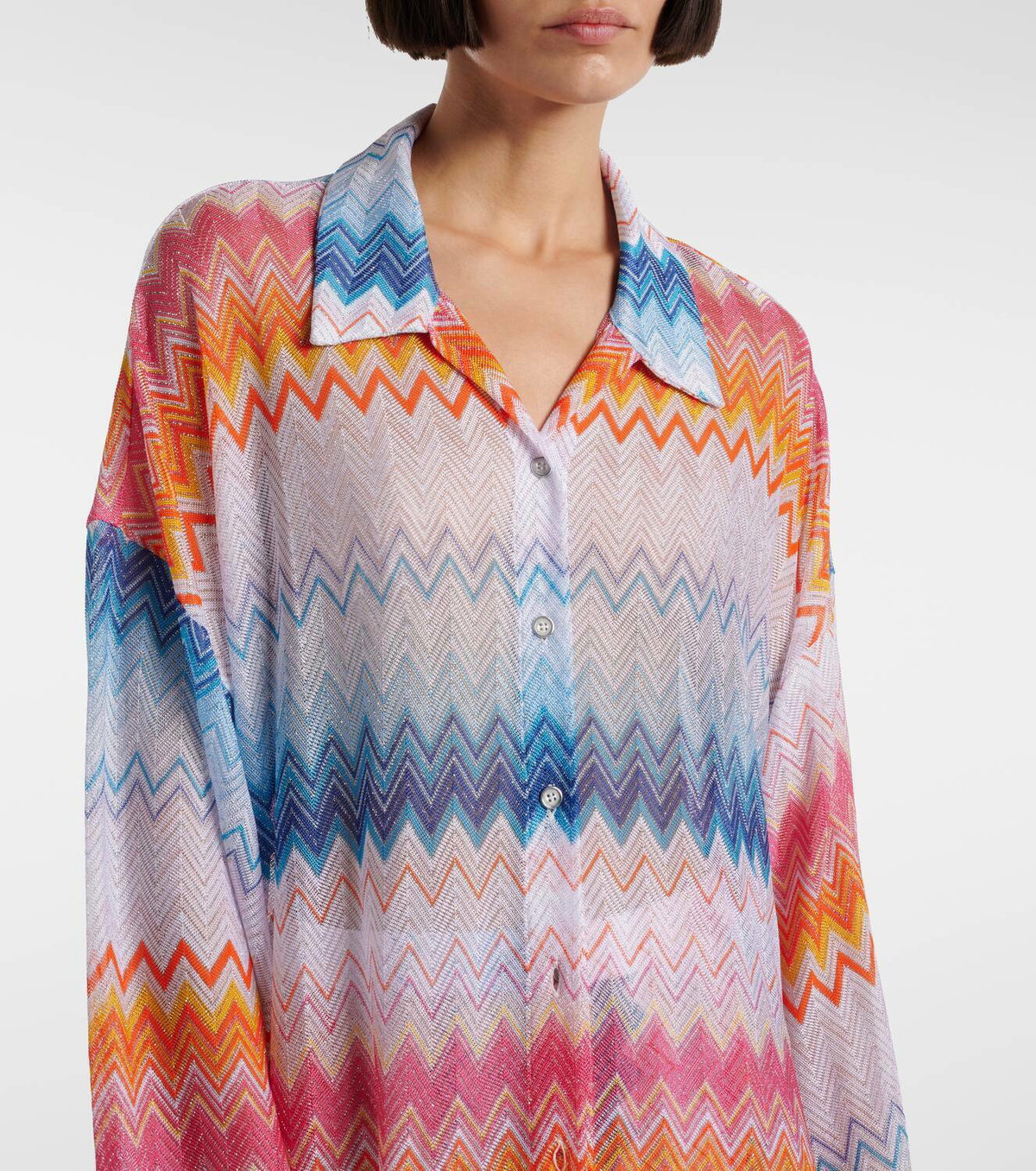 最終価格 美品素敵大人MISSONIセット Long V-neck cover-up kaftan with lurex Multicoloured | Missoni
