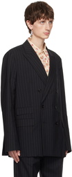 Acne Studios Black Pinstripes Blazer