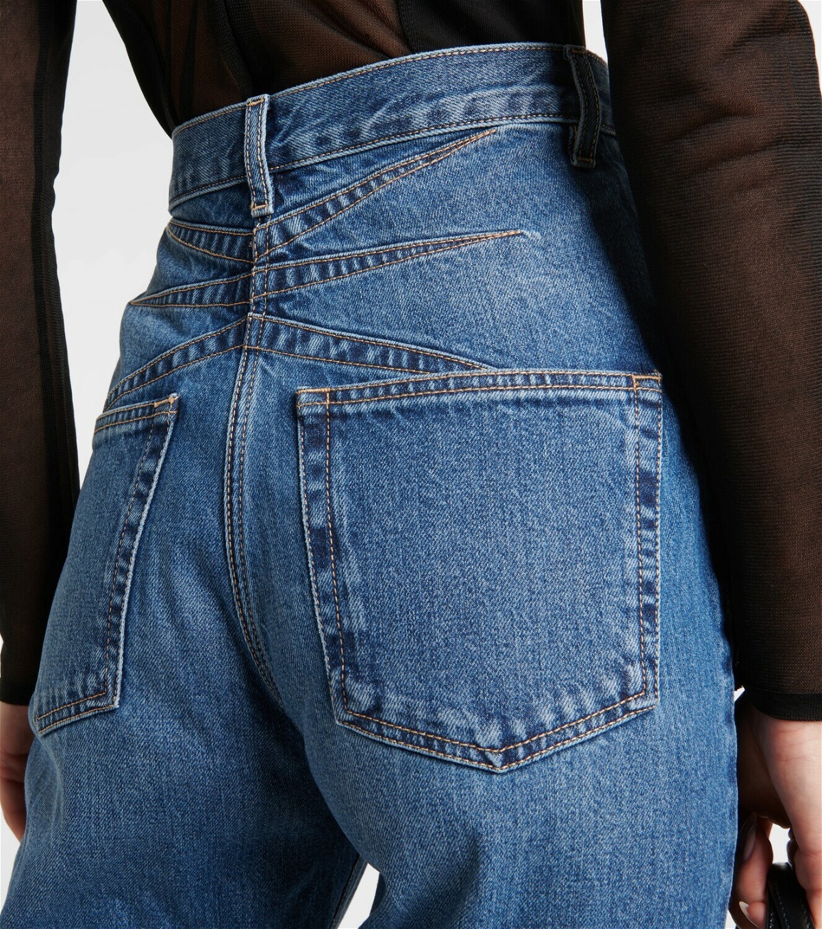 High-rise flared jeans in blue - Alaia