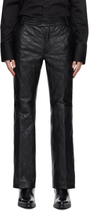Photo: Ernest W. Baker Black Quilted Leather Pants