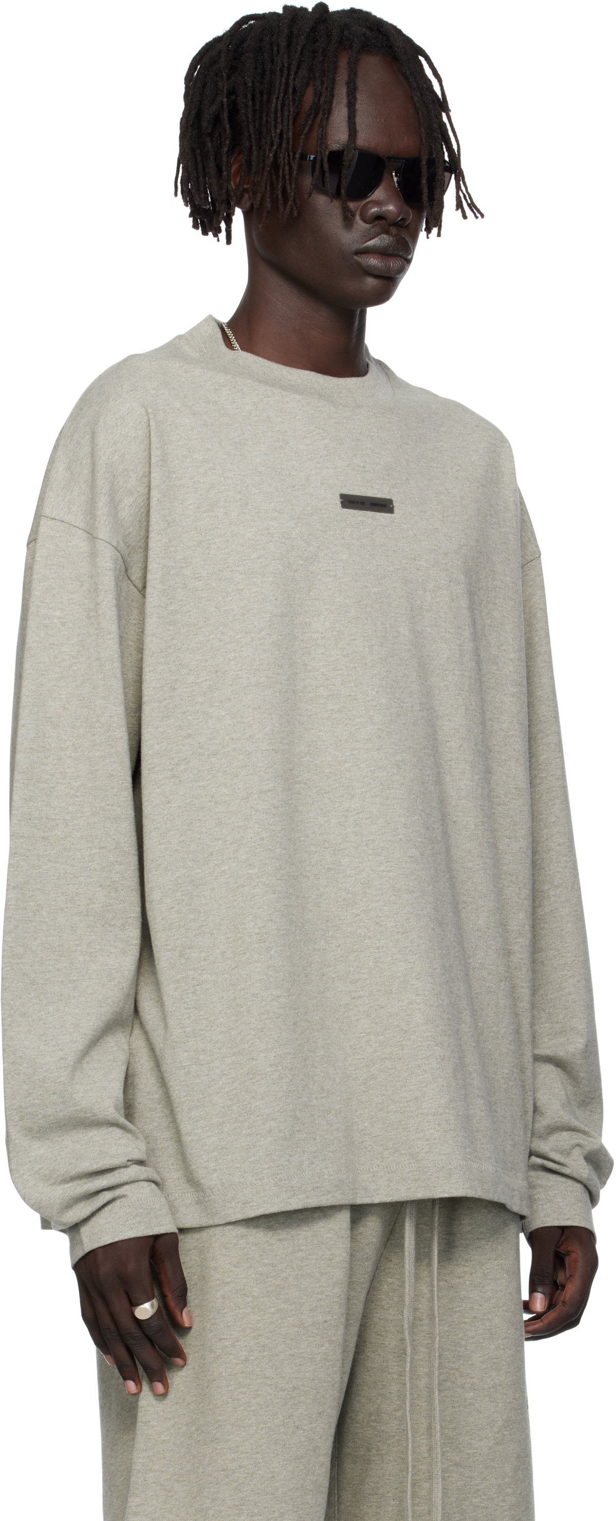 Fear of God ESSENTIALS Gray Classic Fit Long Sleeve T-shirt