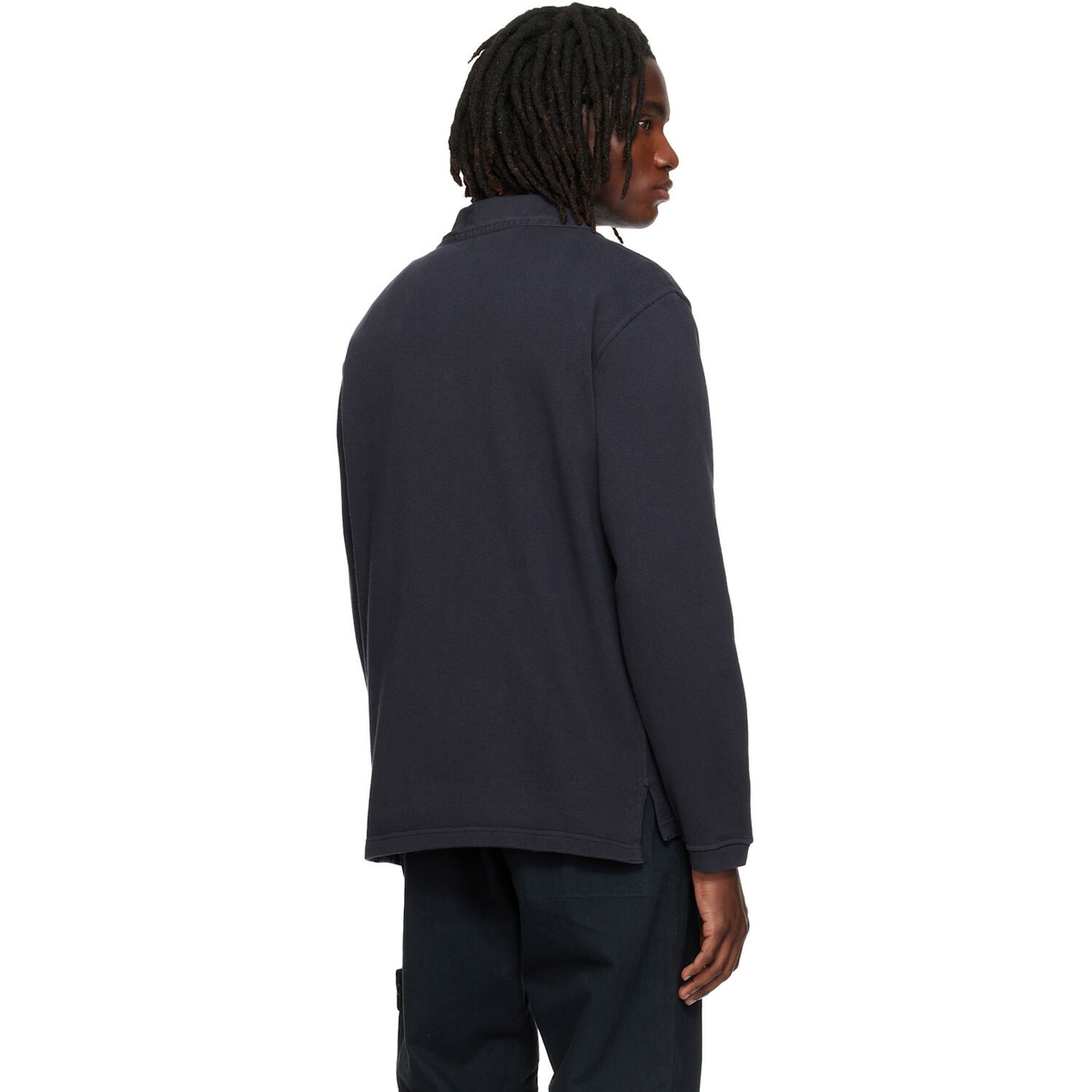 Stone Island Navy 6100001 Heavy Cotton Jersey Polo
