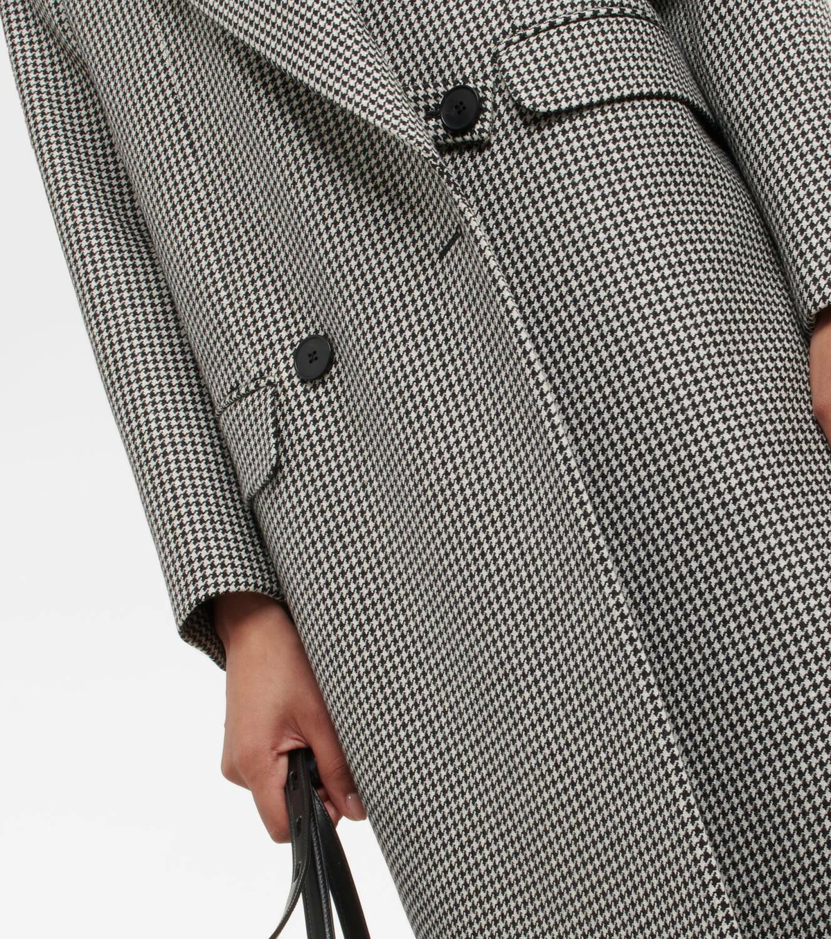 Alexander McQueen Asymmetric houndstooth wool coat Alexander McQueen