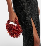 Clio Peppiatt Coral Mini embellished tote bag