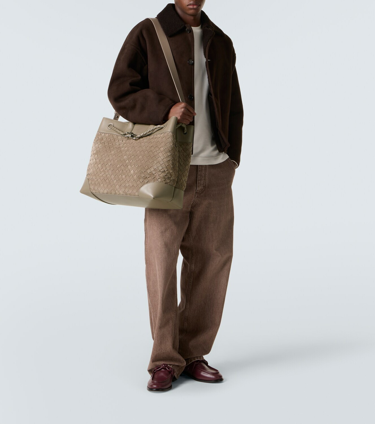 Bottega Veneta Andiamo Voyager suede and leather tote bag Bottega 