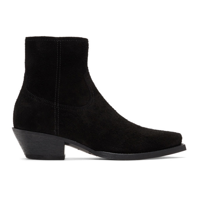 Photo: Saint Laurent Black Suede Lukas Zip Boots