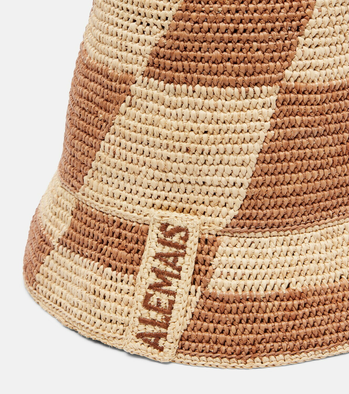 Alémais Checked raffia bucket hat