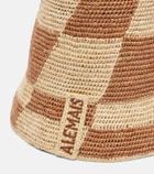 Alémais Checked raffia bucket hat
