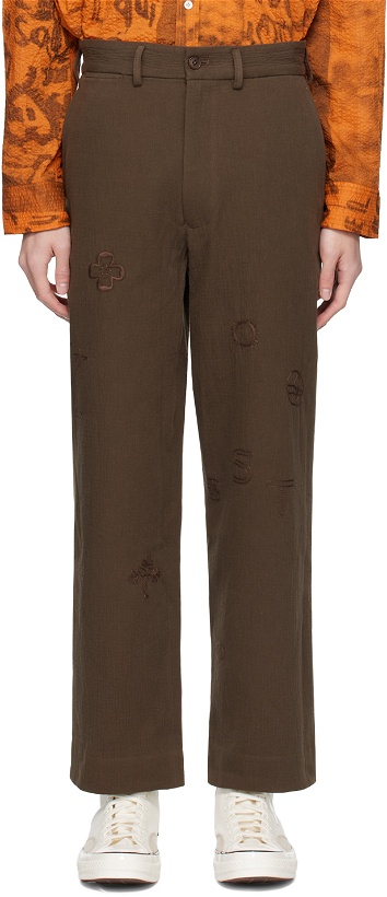 Photo: Small Talk Studio Brown Embroidered Trousers