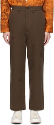 Small Talk Studio Brown Embroidered Trousers