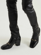SAINT LAURENT - Horsebit Leather Ankle Boots - Black
