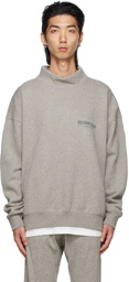 Essentials Grey Mock Neck Pullover Sweatshirt
