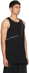 Yohji Yamamoto Black Fastener Tank Top