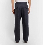 Rubinacci - Manny Tapered Pleated Mélange Stretch-Wool and Cashmere-Blend Trousers - Men - Blue