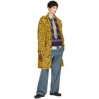 Dries Van Noten Yellow Oversized Printed Parka Coat