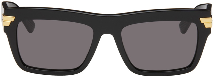 Photo: Bottega Veneta Black Rectangular Sunglasses