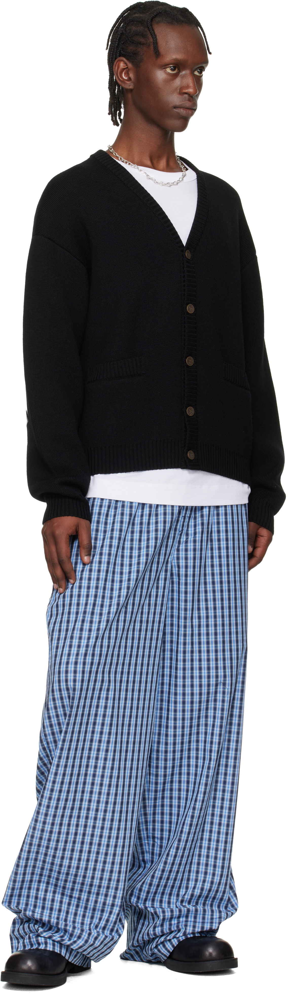 VETEMENTS Black Leather Crosses Cardigan Vetements