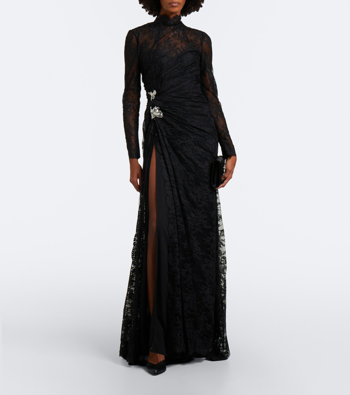 Monique Lhuillier Embellished lace bustier gown