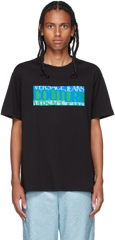 Photo: Versace Jeans Couture Black & Blue Logo T-Shirt