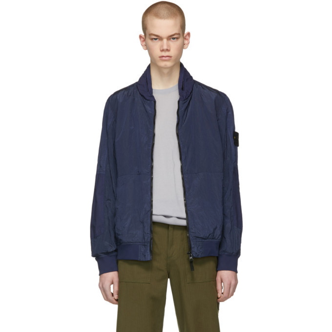 Photo: Stone Island Blue Nylon Metal Watro Short Jacket